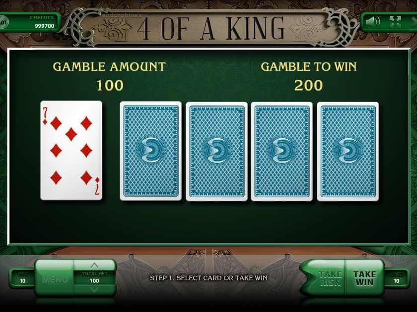 Игра на удвоение 4 Короля Риск-игра 4 Короля